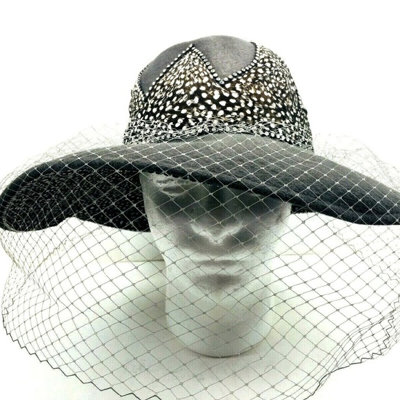 Vtg Jack McConnell Hat Wool Feathers Wide Brim main image 7